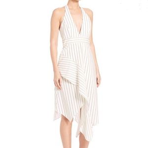 N/ Nicholas Stripe Halter Ruffle Dress